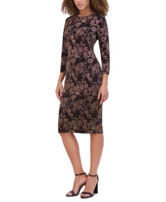 Women's Metallic-Knit Jacquard Midi Dress