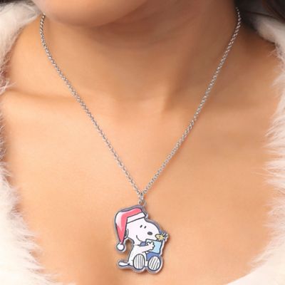 Snoopy Christmas Necklace and Woodstock Earring Jewelry Set