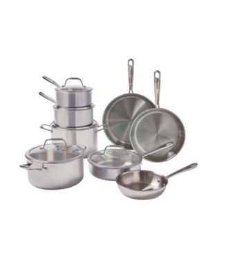 T-Fal Pro Tri-Ply Stainless Steel, 13 Piece Pots and Pans Set - Macy's