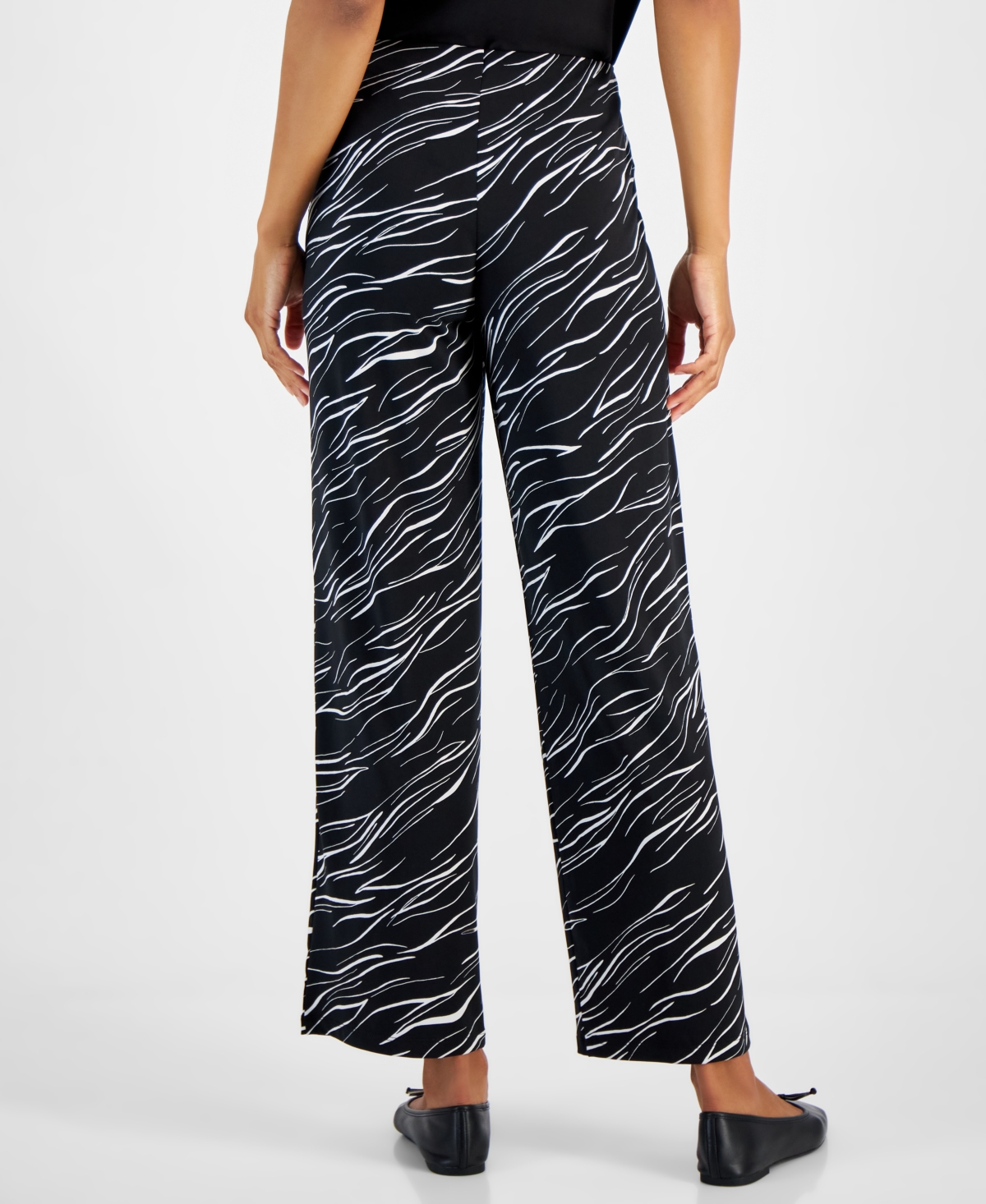 JM COLLECTION WOMEN'S PRINTED WIDE-LEG PULL-ON KNIT PANTS, CREATED FOR MACY'S 