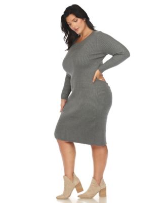 Plus Size Rib Midi Sweater Dress