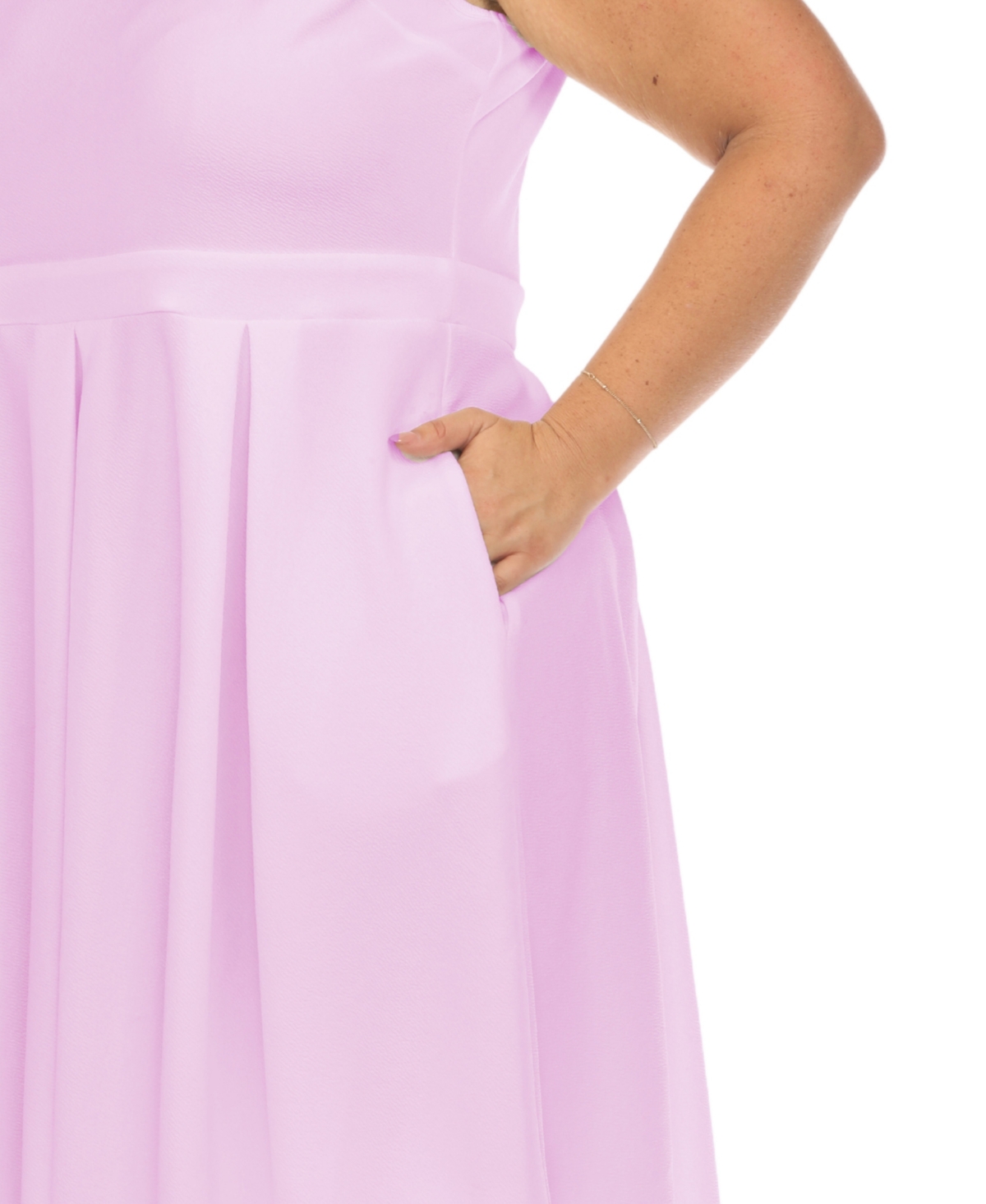 White Mark Plus Size Fit And Flare Dress In Lilac