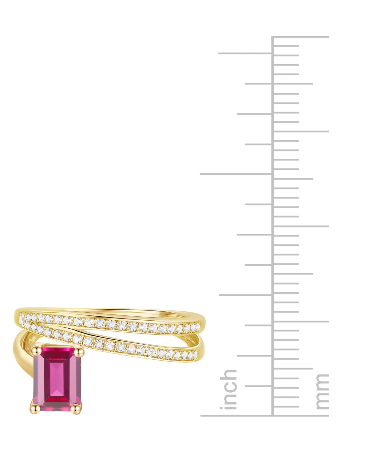 Macy's Amethyst (7/8 Ct. T.w.) & Lab Grown White Sapphire Accent Coil Ring In 14k Gold-plated Sterling Silv In Ruby