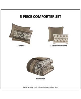 Mariposa Stripe Herringbone 5-Pc. Comforter Set, King/California King