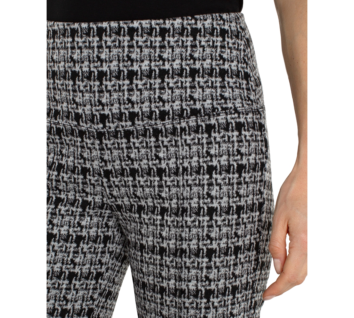 Liverpool Los Angeles Women's Pearl Plaid Flare Pants -Grey Plaid