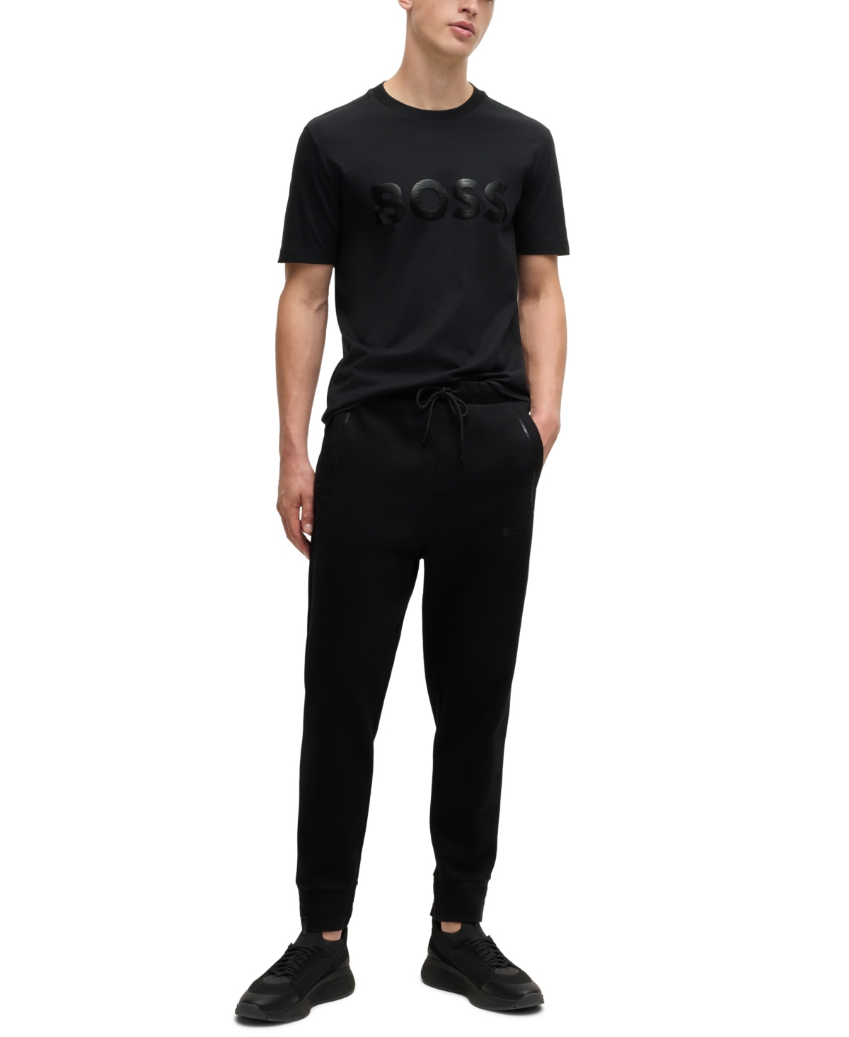 Hugo Boss Boss By  Men's Mirror-effect T-shirt In Black