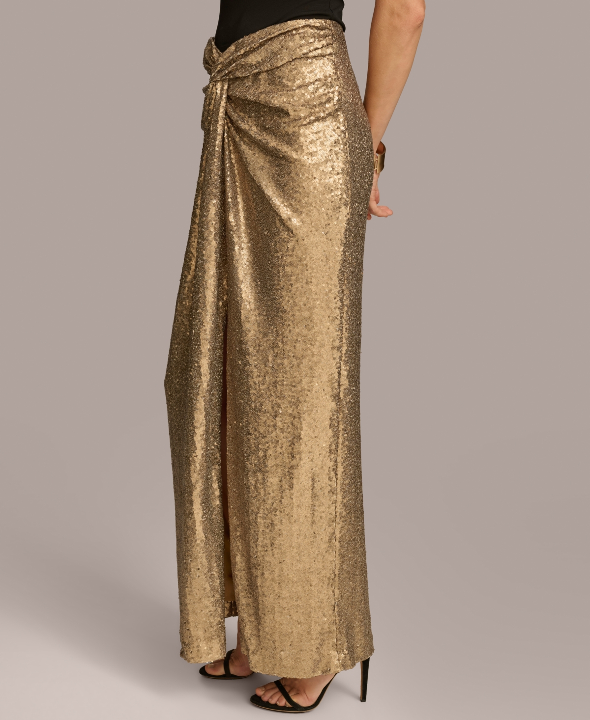 Donna Karan New York Women's Knot-Front Sequin Maxi Skirt