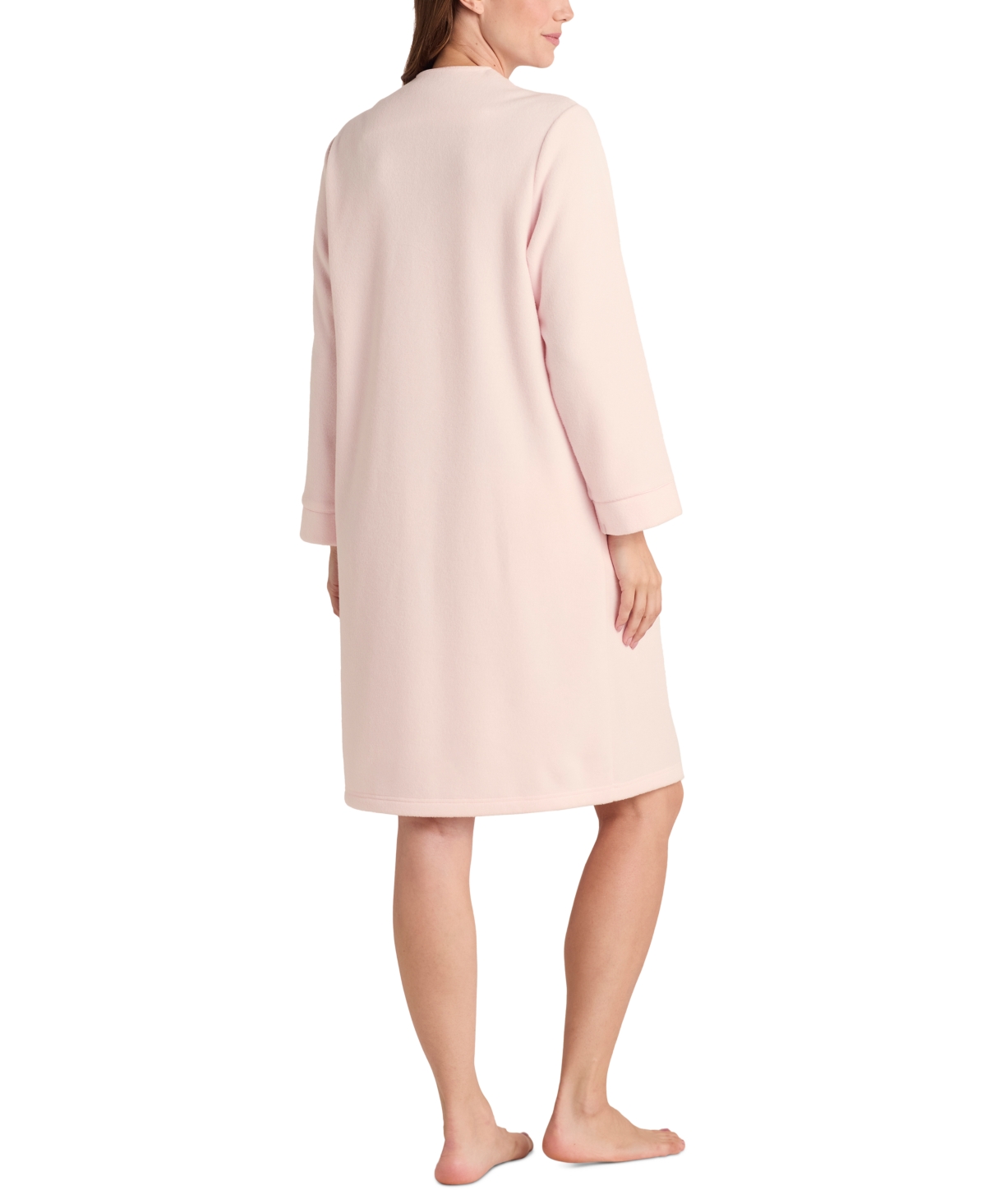 MISS ELAINE WOMEN'S EMBROIDERED FLEECE SHORT ROBE 