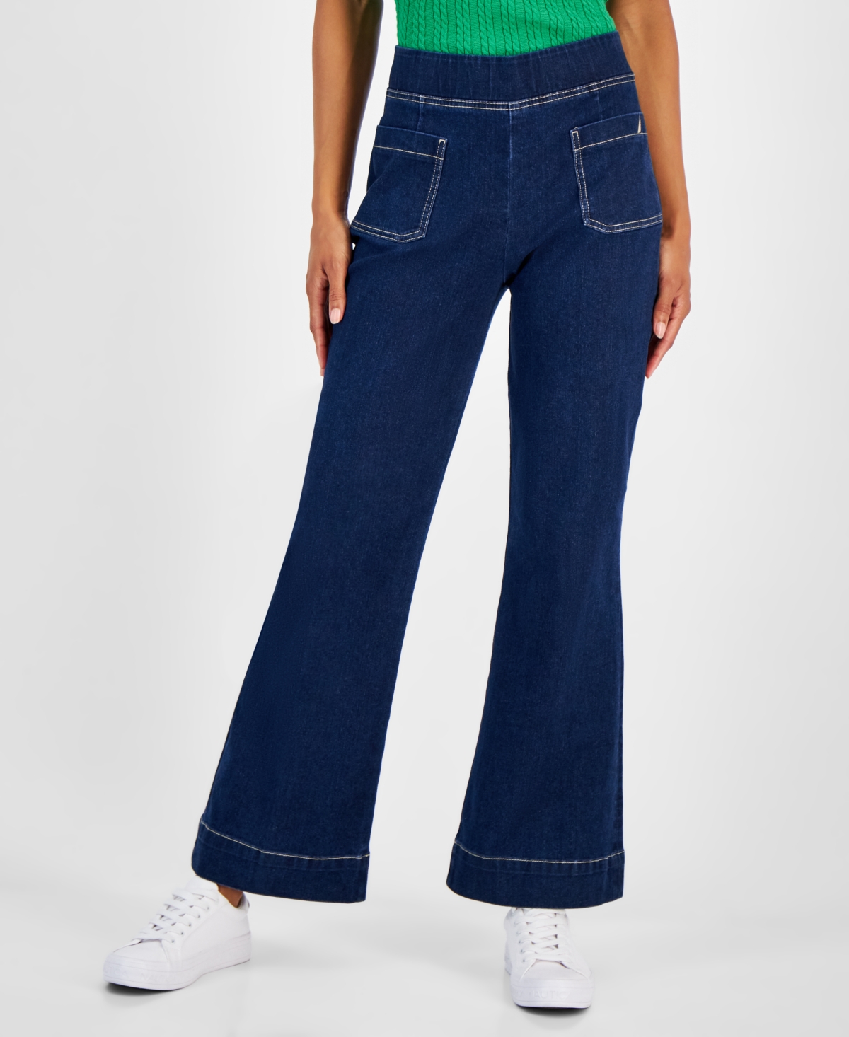 Nautica Jeans Women's High-rise Pull-on Flare Jeans In Andrea Wash