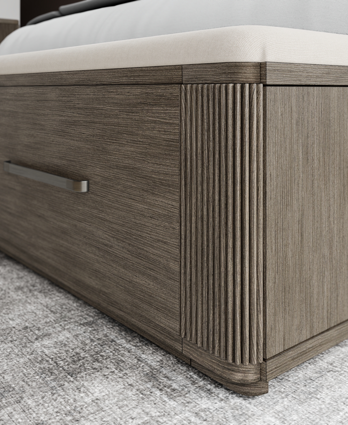 MACY'S FRANDLYN UPHOLSTERED KING STORAGE BED 