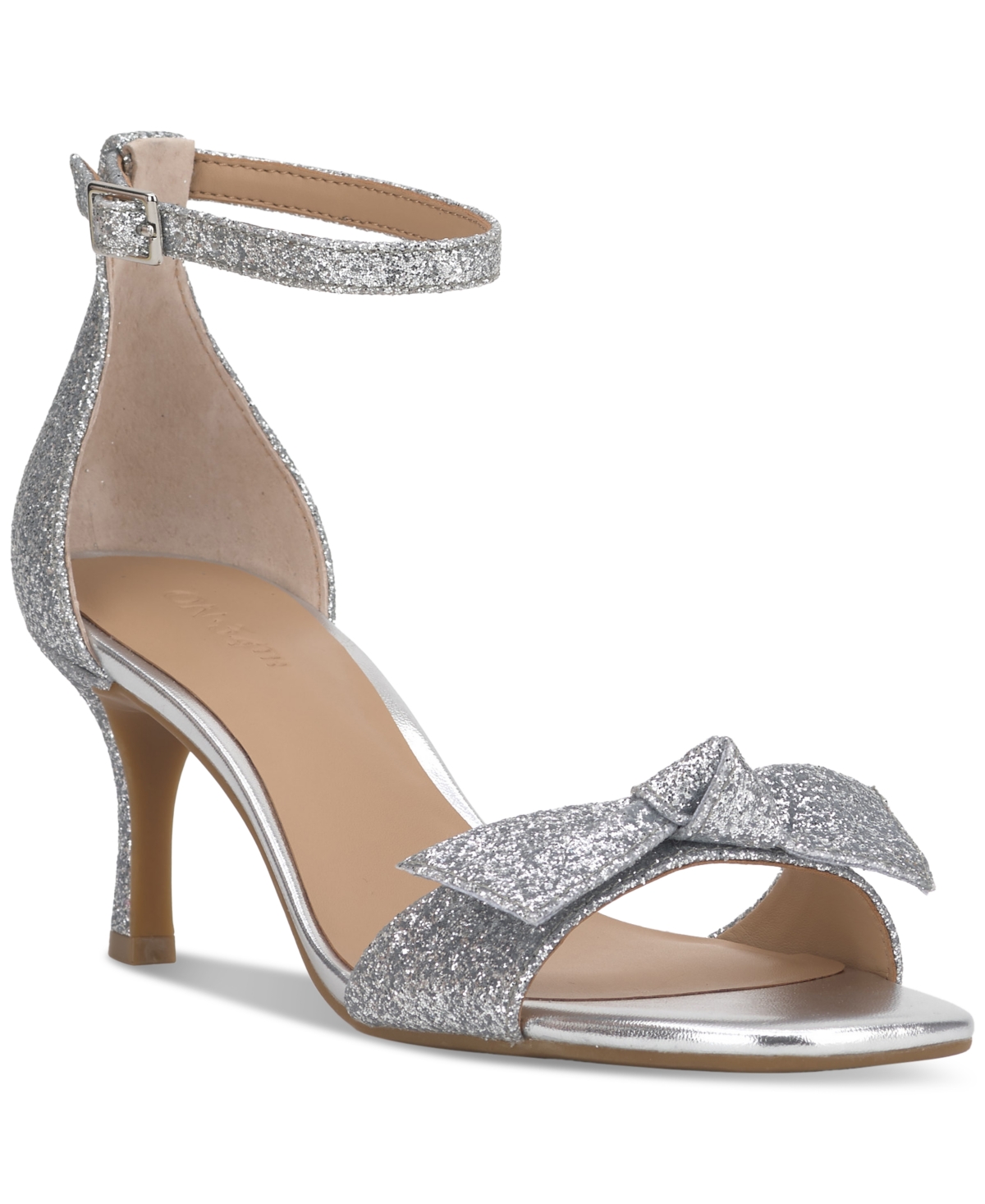 Taahlah Bow Sandals, Created for Macy's - Silver Glitter