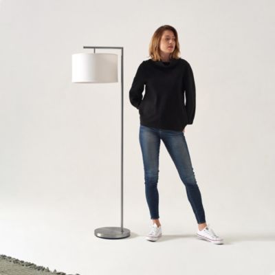 Montage Modern 60" LED Arc Floor Lamp with Fabric Drum Shade