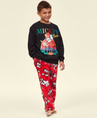 Disney | Macy's - Kids Mickey Mouse Red Plush Pajama Pants