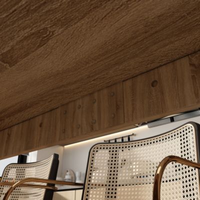 Retangular Wood Grain Wooden Dining Table with Wooden Frame