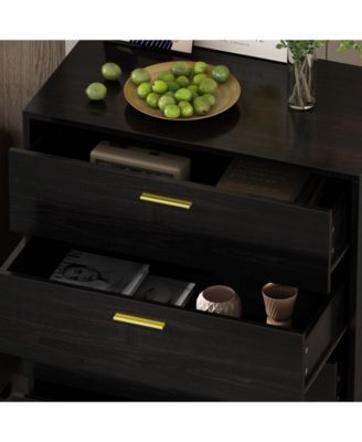 5-Drawer White Wood Chest of Drawer Accent Storage Cabinet Organizer