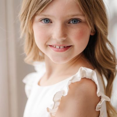 Toddler Girls Flutter Sleeve Tiered Sateen Party Dress