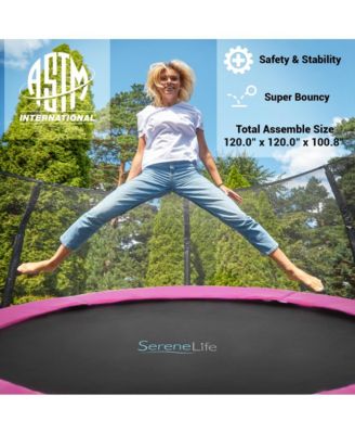 Outdoor Trampoline with Safety Net - 10ft, Pink