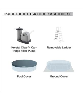 Greywood Prism Frame 18'x48" Round Above Ground Outdoor Swimming Pool Set