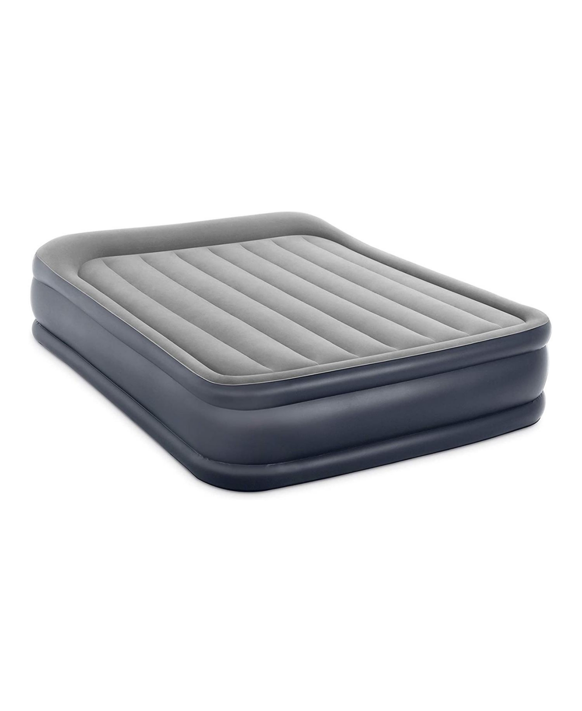 Dura Beam Deluxe Pillow Raised Air Mattress Bed with Built In Pump, Queen - Gray