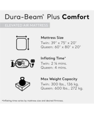 Dura Beam Plus Fiber-Tech Elevated Air Mattress with Built-In Pump, Twin