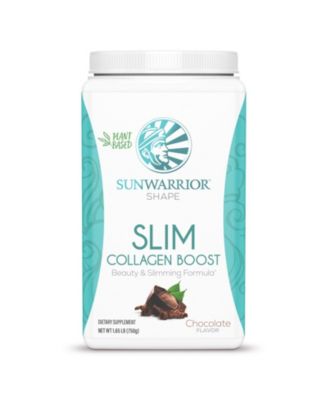 SLIM Collagen Boost Protein Powder, Beauty & Slimming Formula, Plant-Based Protein, Chocolate Flavor, Sunwarrior, 750gm