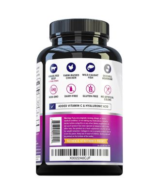 Multi Collagen Capsules, Collagen Peptides Supplement for Hair, Skin, Nails & Joints, Vitauthority, 180ct