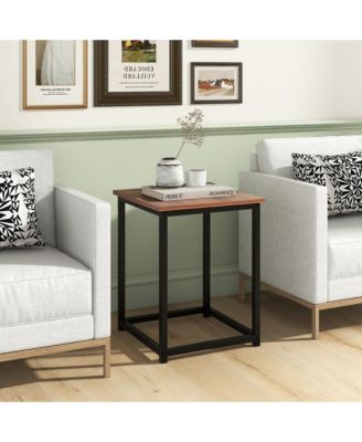 Round Nesting Table Set of 3 Modern/Farmhouse Coffee Table w/2 End Tables Walnut & Black