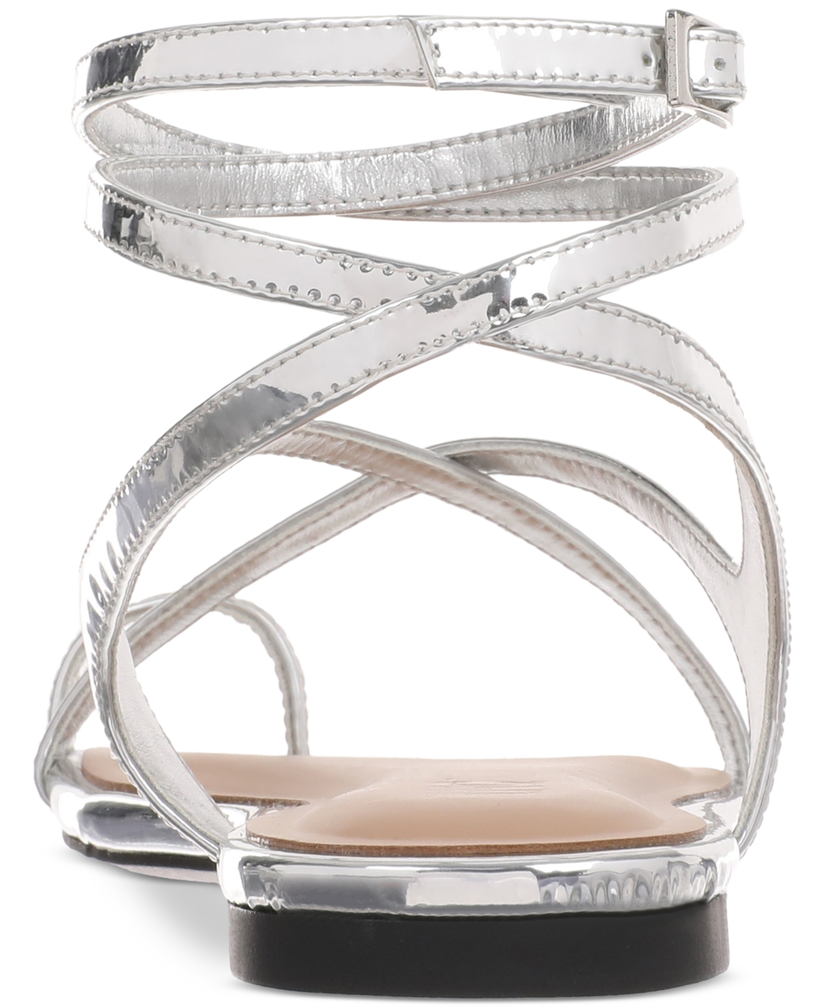 Inc International Concepts Women's Alexandree Strappy Flat Sandals, Created For Macy's In Silver Tpu