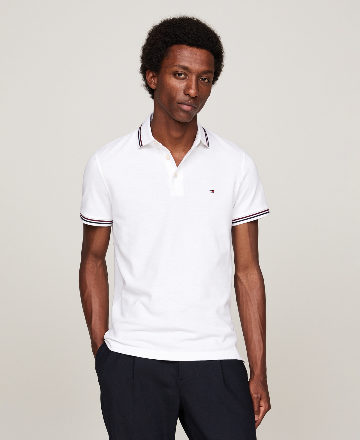 Tommy Hilfiger Regular Fit Tommy Wicking Polo In White