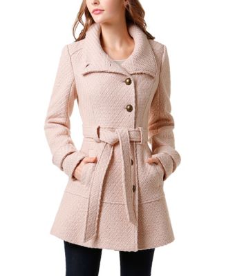 Kimi + Kai Women's Belted Boucle Wool Trench Coat - Macy's