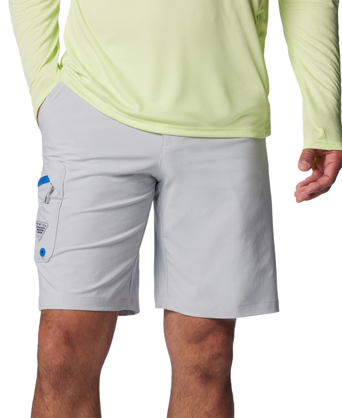 Shop Columbia Men's Pfg Terminal Tackle Ii 10" Fishing Shorts In Cool Grey,vivid Blue