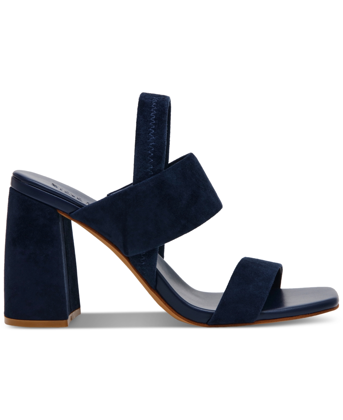 Steve Madden Women's Marbell Slingback Block-heel Sandals In Navy Suede