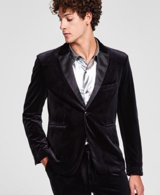 Men's Regular-Fit Velvet Suit Jacket