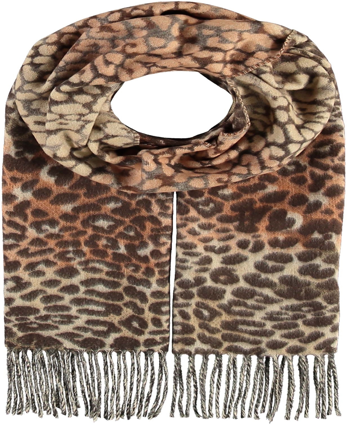 Fraas Animal Cash Mink Scarf In Brick