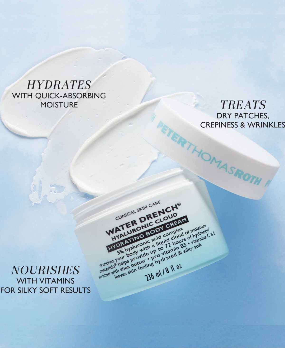 Peter Thomas Roth Super-Size Water Drench Hyaluronic Cloud Hydrating Body Cream, oz