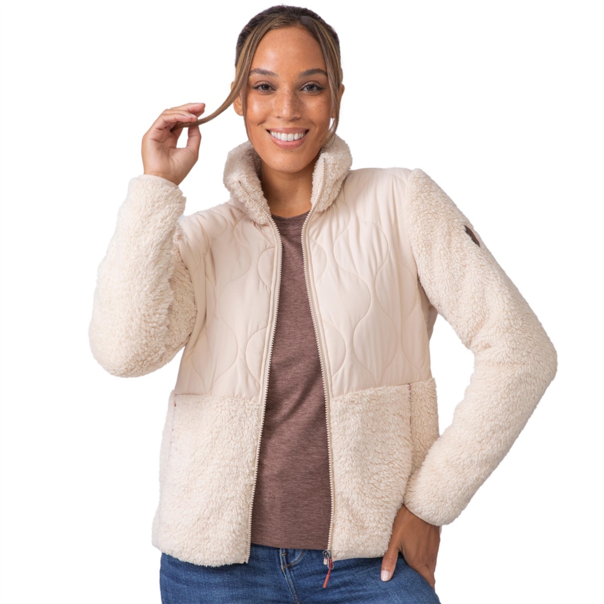 Free Country Women's Sierra Butter Pile Hybrid Jacket