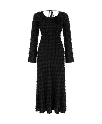 Women's Backless Long Sleeve Maxi Dress