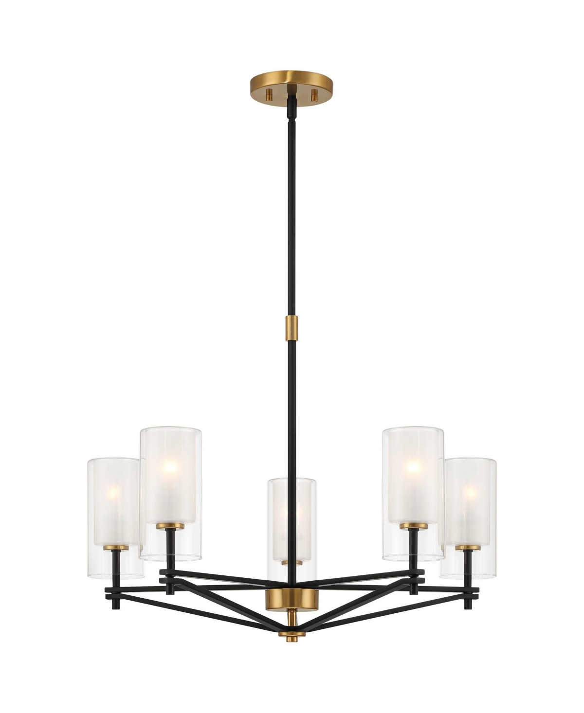 Possini Euro Design Nyack Modern Pendant Chandelier Ceiling Light Fixture Dining Room Over Table Kitchen Island Foyer Open Frame Hanging 5-Light B