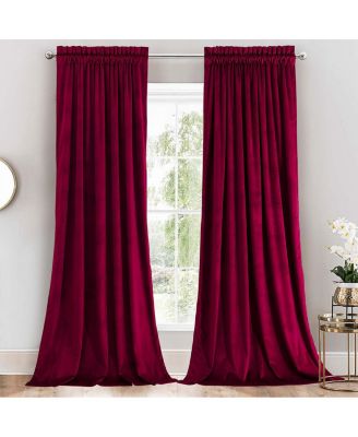 Set of 2 Heavyweight Velvet Curtain Rod Pocket Panels