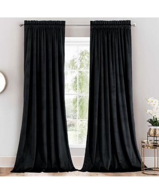 Heavyweight Velvet Curtain Rod Pocket Panels (Set of 2), 52" W x 96" L