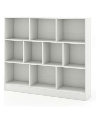 10-Cube Wooden Bookcase Toy Storage Organizer for Kids Room
