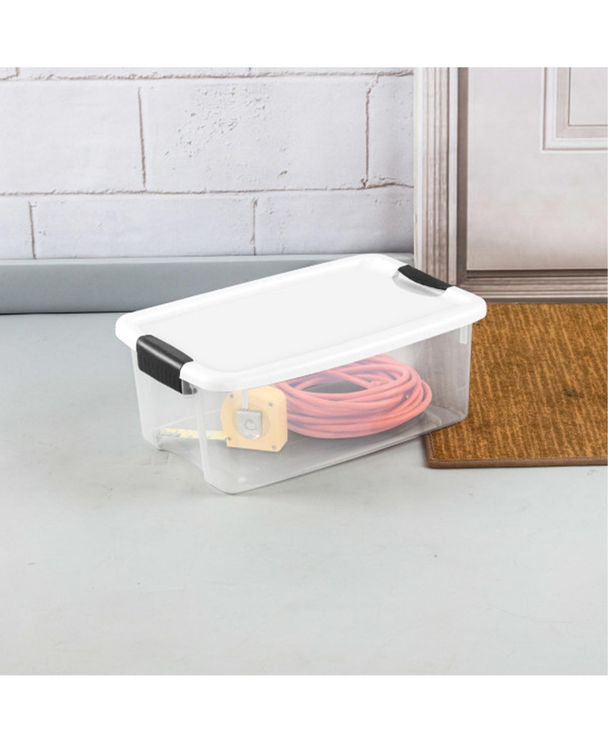 Sterilite 18 Qt Clear Plastic Stackable Storage Bin w/ White Latch Lid, 24 Pack