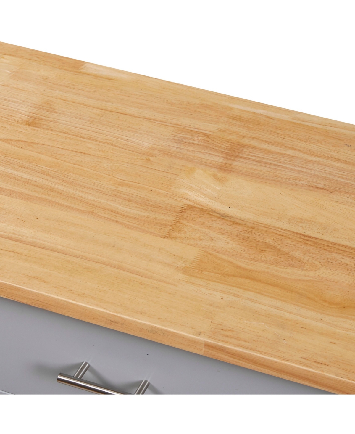 Slickblue Rolling Kitchen Island with Storage: Rubber Wood Top, Spacious Drawer with Divider, Internal Storage Rack