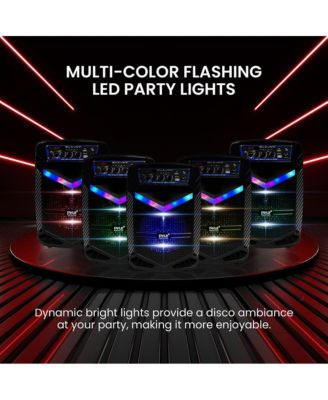 400W Rechargeable Bluetooth PA Speaker System with Subwoofer, Tweeter, Recording, Mic In, Party Lights, USB/SD, Radio