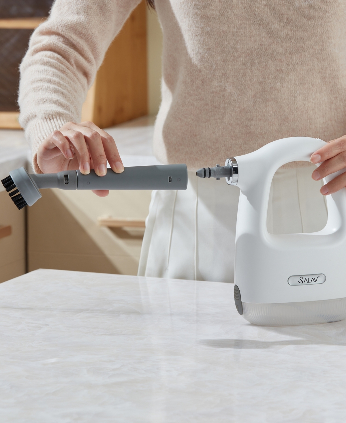 Salav Cs-100 Cleansteam Compact Steam Cleaner In White