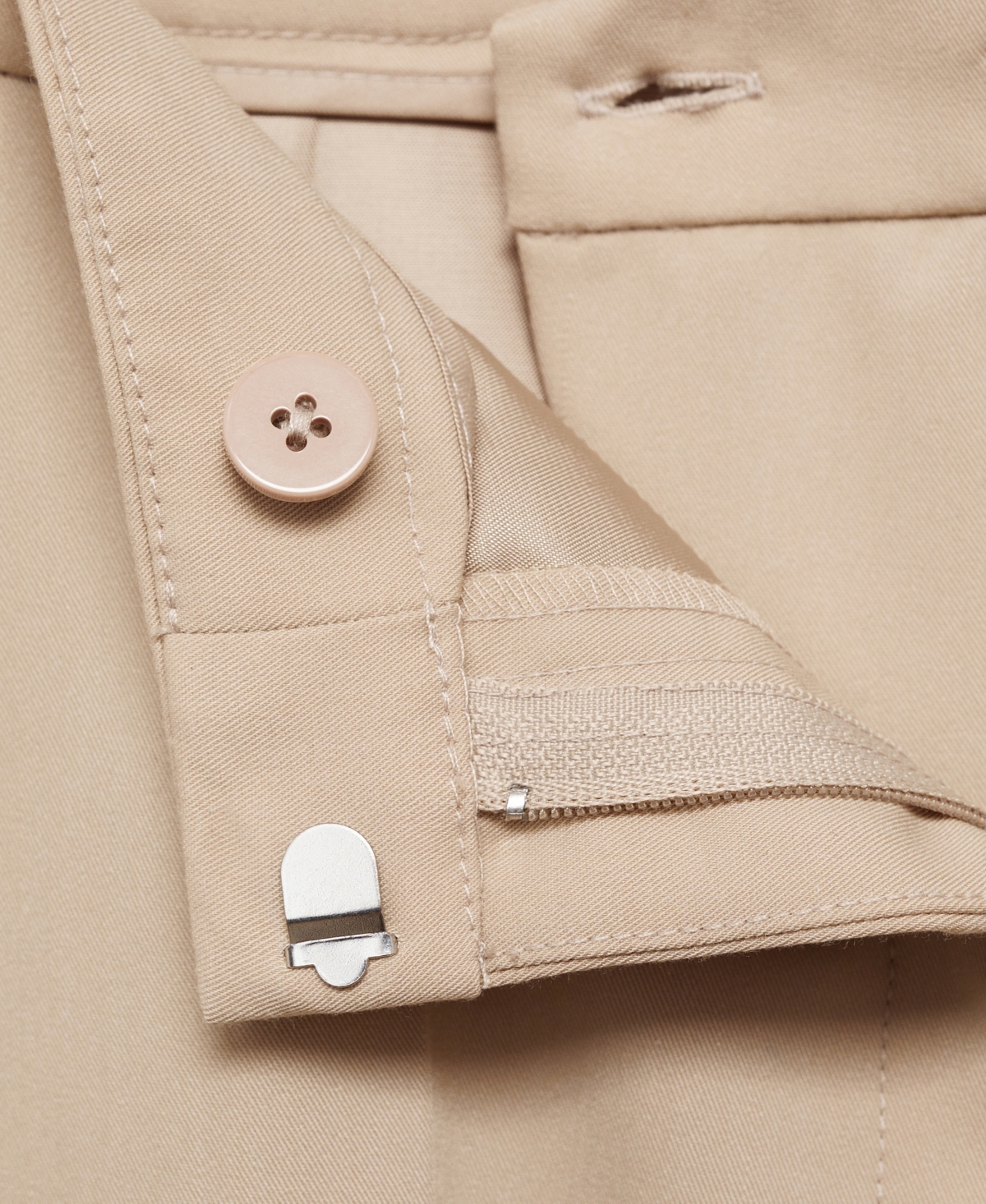Mango Belted Straight Leg Pants In Light,pastel Gray