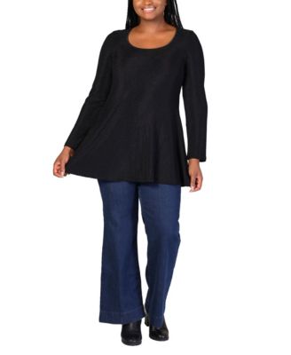 Plus Size Scoop Neck Shimmery Tunic Top