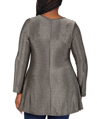Plus Size Scoop Neck Shimmery Tunic Top