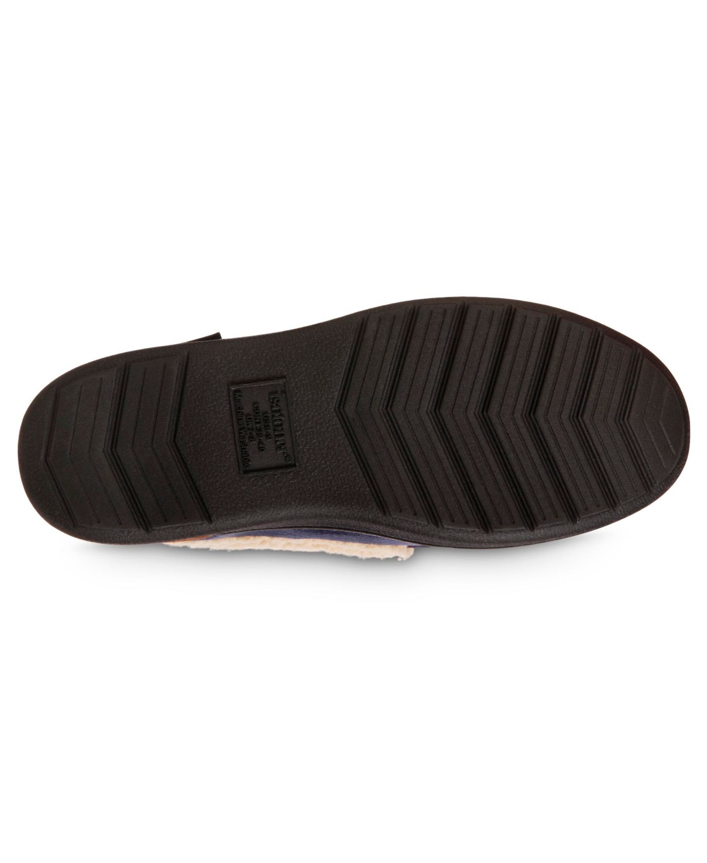 Мужские тапочки Isotoner Microsuede Vincent Moccasin Memory Foam Slippers, цвет: Тёмно-синий / Синий — фото 3