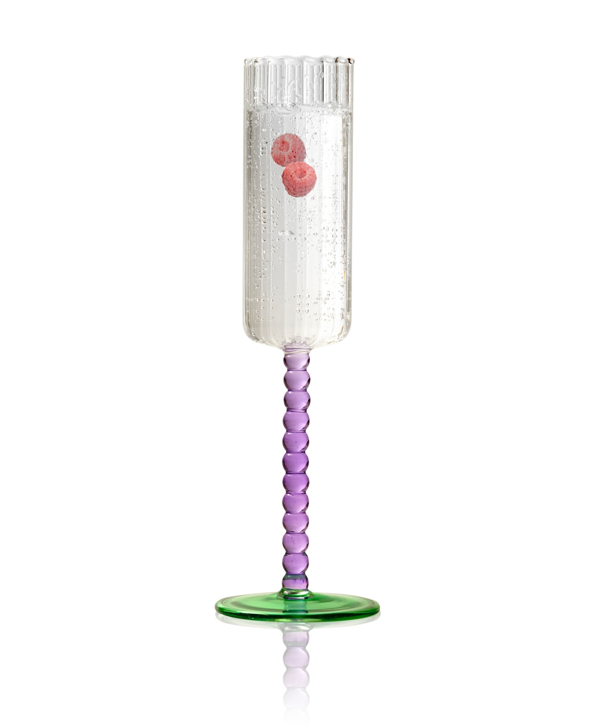 Qualia Glass Mardi Gras All Purpose Champagne Flutes, Set Of 4 In Multi Colour